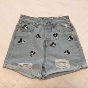 Vintage Mickey Mouse Denim Shorts (ZARA lookalike)